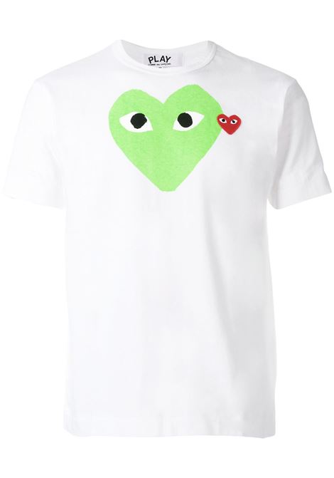 t-shirt red emblem knit unisex bianca COMME DES GARÇONS PLAY | AX-T106-0513